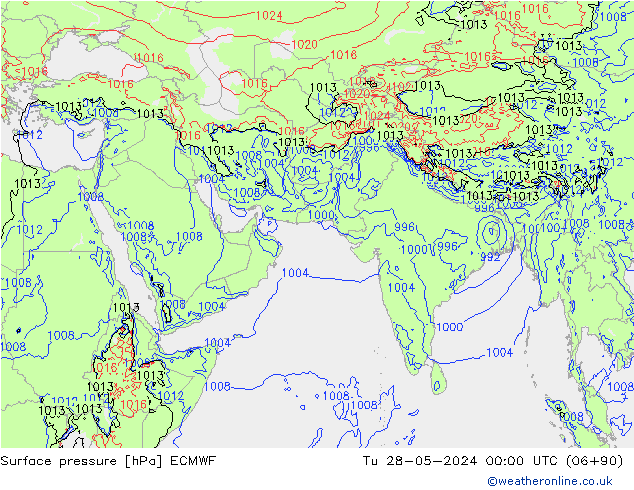 Yer basıncı ECMWF Sa 28.05.2024 00 UTC