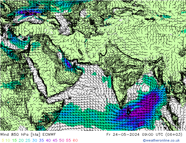 Wind 850 hPa ECMWF vr 24.05.2024 09 UTC