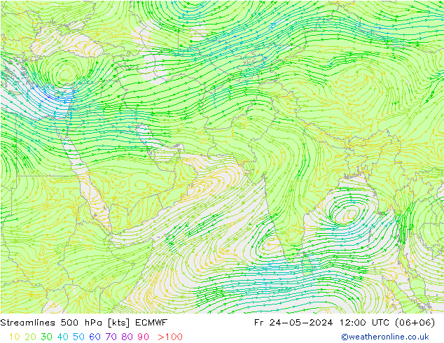 风 500 hPa ECMWF 星期五 24.05.2024 12 UTC