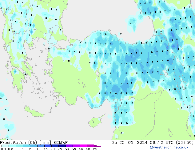 Z500/Rain (+SLP)/Z850 ECMWF Sa 25.05.2024 12 UTC