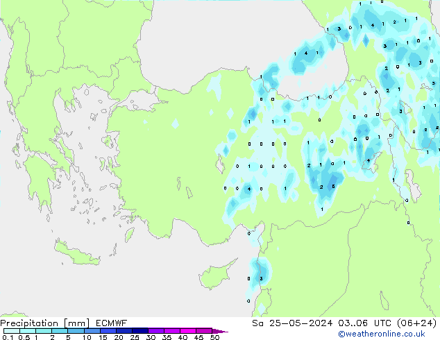 осадки ECMWF сб 25.05.2024 06 UTC