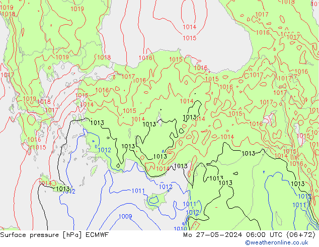 приземное давление ECMWF пн 27.05.2024 06 UTC