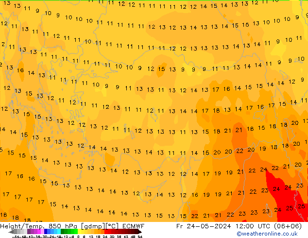 Z500/Rain (+SLP)/Z850 ECMWF Pá 24.05.2024 12 UTC