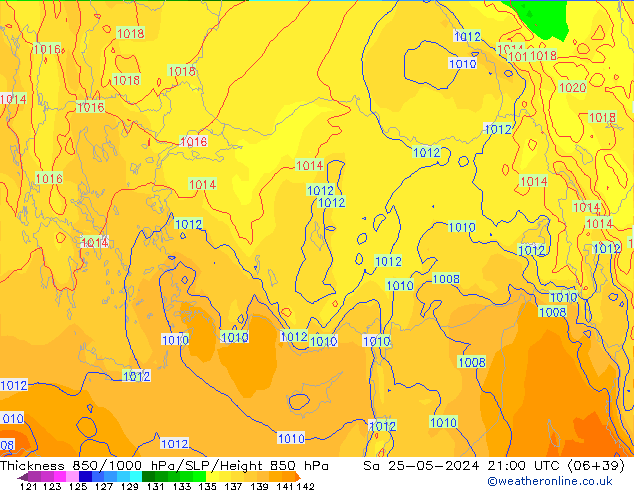 Thck 850-1000 hPa ECMWF so. 25.05.2024 21 UTC