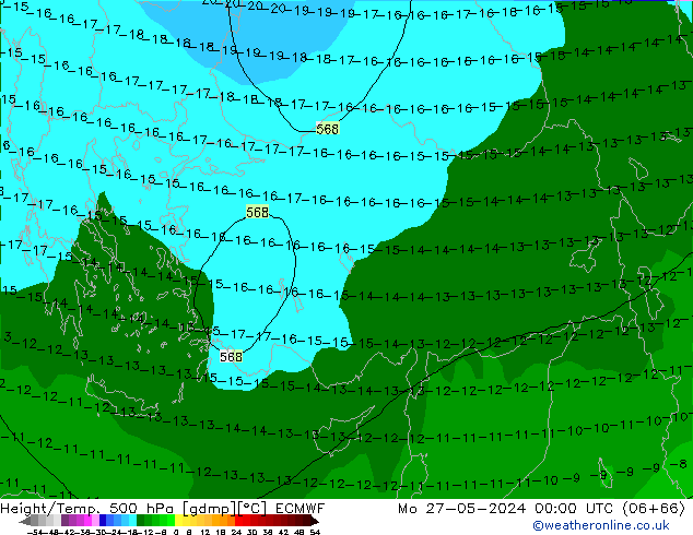 Z500/Rain (+SLP)/Z850 ECMWF lun 27.05.2024 00 UTC