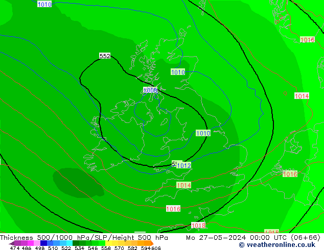 Dikte 500-1000hPa ECMWF ma 27.05.2024 00 UTC