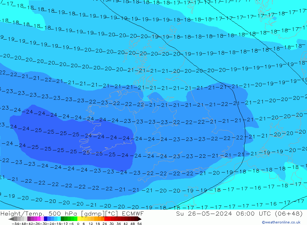 Z500/Rain (+SLP)/Z850 ECMWF Ne 26.05.2024 06 UTC