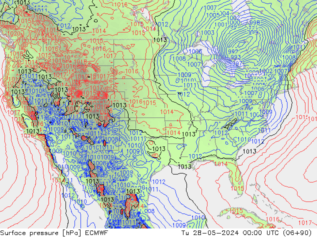 Surface pressure ECMWF Tu 28.05.2024 00 UTC