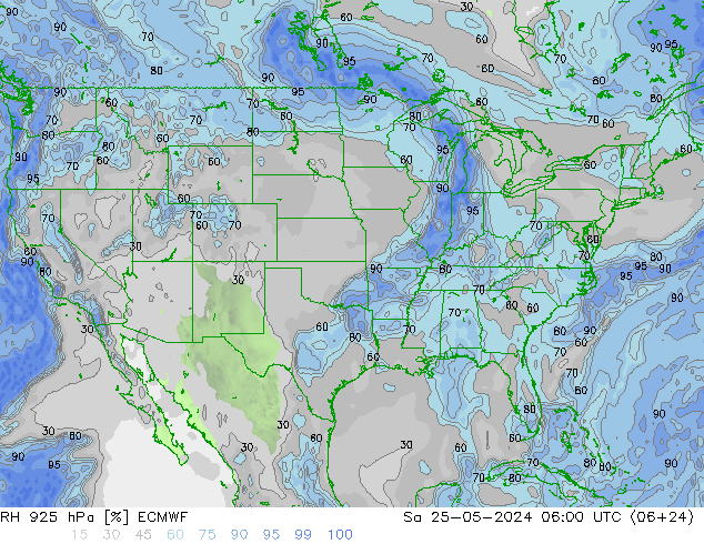 RH 925 hPa ECMWF So 25.05.2024 06 UTC