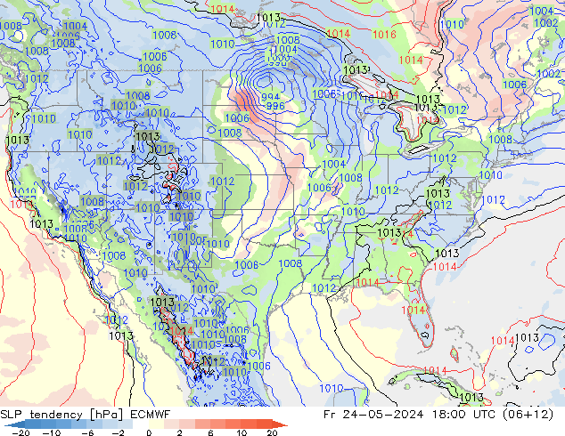 тенденция давления ECMWF пт 24.05.2024 18 UTC