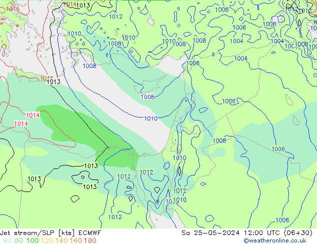 Jet stream/SLP ECMWF Sa 25.05.2024 12 UTC