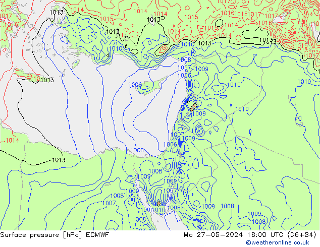 Luchtdruk (Grond) ECMWF ma 27.05.2024 18 UTC