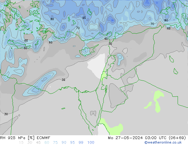 RH 925 hPa ECMWF Po 27.05.2024 03 UTC