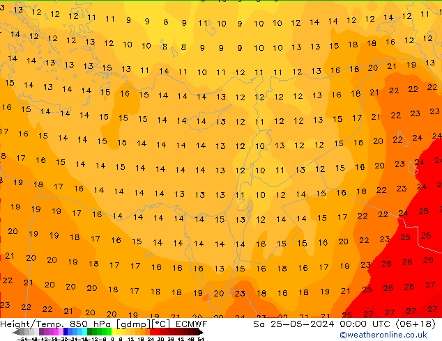 Z500/Rain (+SLP)/Z850 ECMWF Sa 25.05.2024 00 UTC