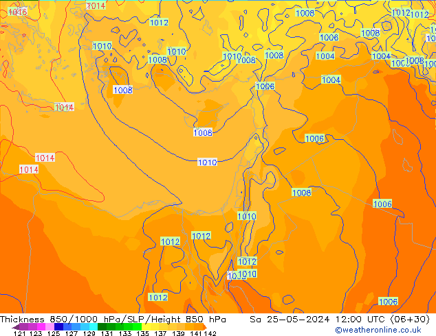 850-1000 hPa Kalınlığı ECMWF Cts 25.05.2024 12 UTC