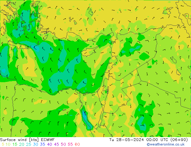 Rüzgar 10 m ECMWF Sa 28.05.2024 00 UTC