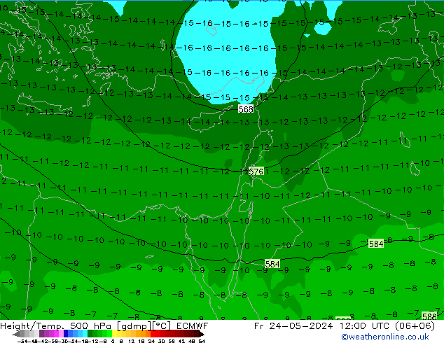 Z500/Rain (+SLP)/Z850 ECMWF vie 24.05.2024 12 UTC