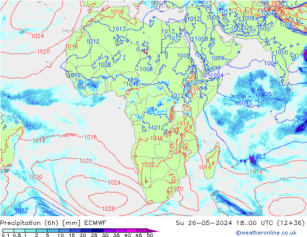 Z500/Rain (+SLP)/Z850 ECMWF Вс 26.05.2024 00 UTC