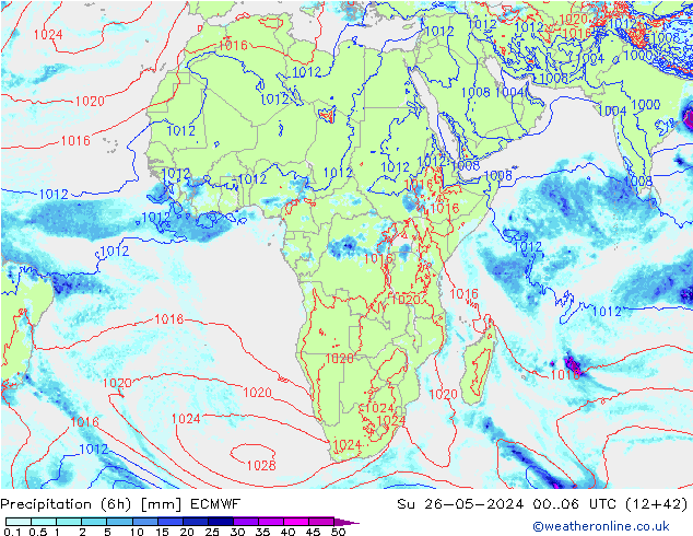 Z500/Rain (+SLP)/Z850 ECMWF Ne 26.05.2024 06 UTC