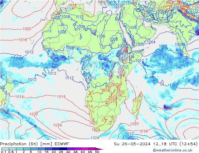 Z500/Rain (+SLP)/Z850 ECMWF Dom 26.05.2024 18 UTC