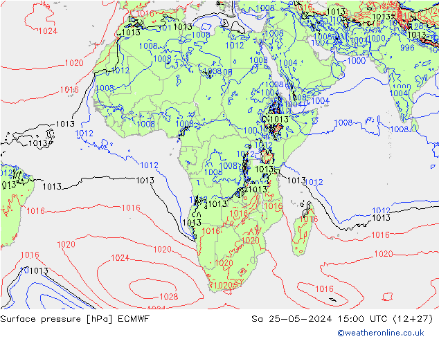 ciśnienie ECMWF so. 25.05.2024 15 UTC