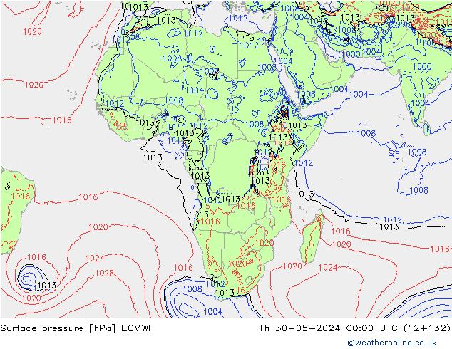 Bodendruck ECMWF Do 30.05.2024 00 UTC