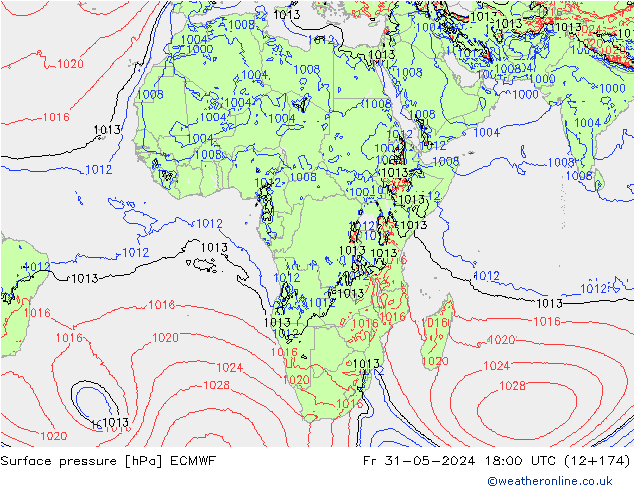 pression de l'air ECMWF ven 31.05.2024 18 UTC