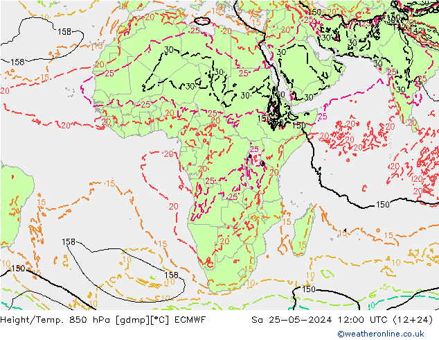 Z500/Rain (+SLP)/Z850 ECMWF So 25.05.2024 12 UTC