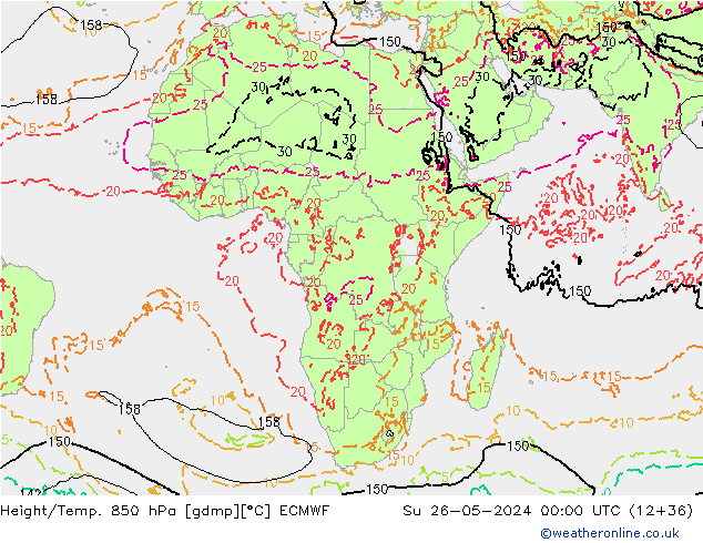 Z500/Rain (+SLP)/Z850 ECMWF Вс 26.05.2024 00 UTC