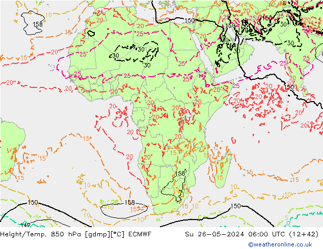 Z500/Rain (+SLP)/Z850 ECMWF Ne 26.05.2024 06 UTC