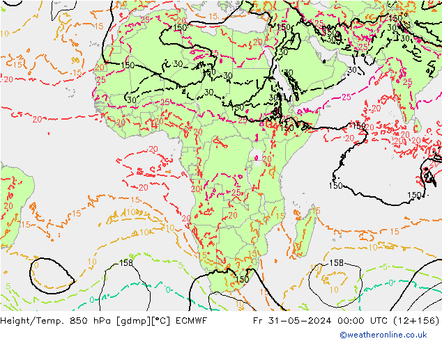 Z500/Rain (+SLP)/Z850 ECMWF Fr 31.05.2024 00 UTC