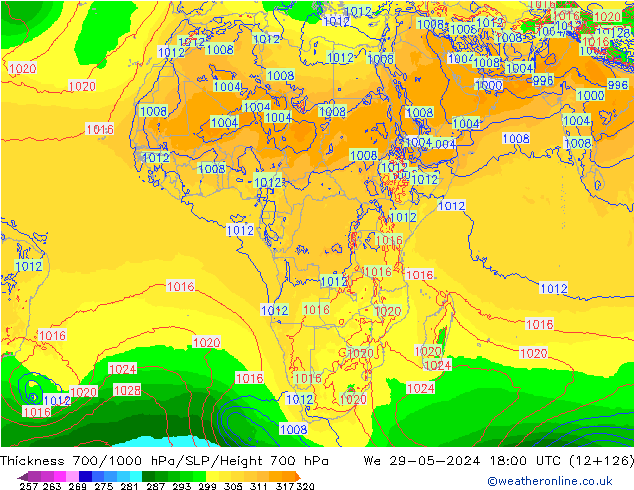 Thck 700-1000 hPa ECMWF  29.05.2024 18 UTC