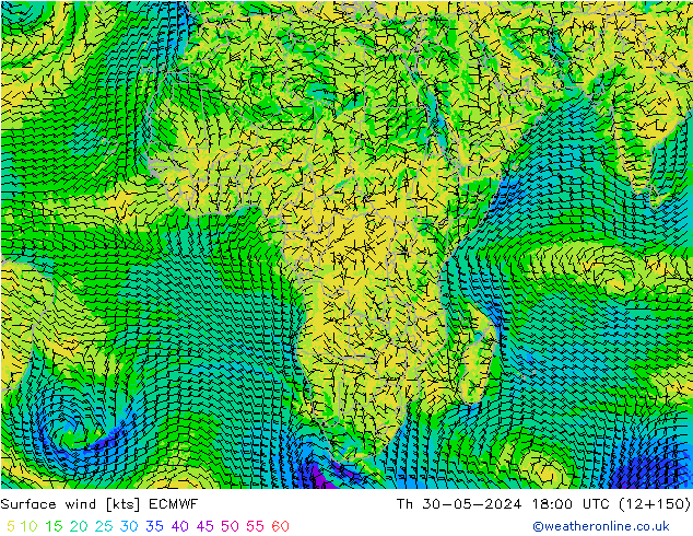 Surface wind ECMWF Th 30.05.2024 18 UTC