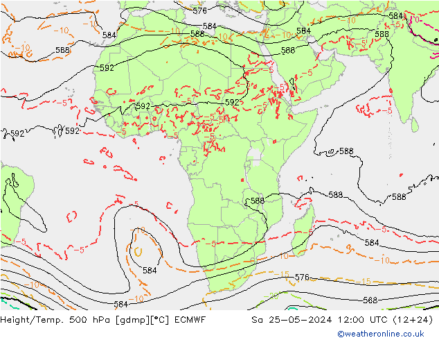 Z500/Rain (+SLP)/Z850 ECMWF So 25.05.2024 12 UTC