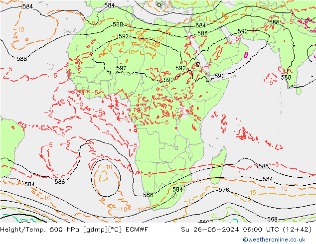 Z500/Rain (+SLP)/Z850 ECMWF Ne 26.05.2024 06 UTC