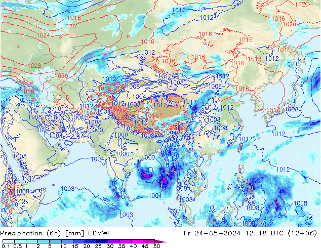 Z500/Rain (+SLP)/Z850 ECMWF Fr 24.05.2024 18 UTC