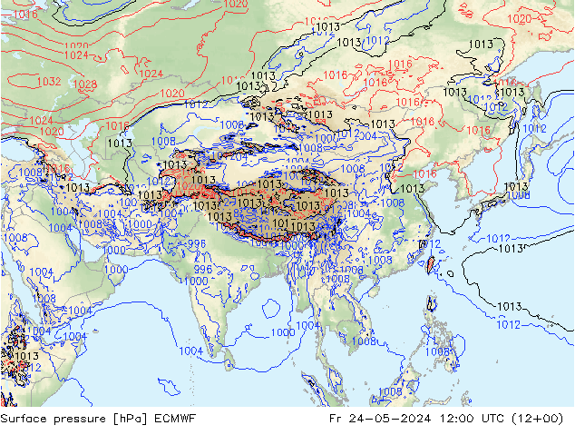 Surface pressure ECMWF Fr 24.05.2024 12 UTC