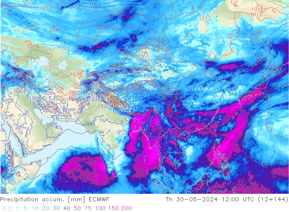 Nied. akkumuliert ECMWF Do 30.05.2024 12 UTC