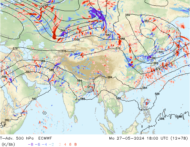 T-Adv. 500 hPa ECMWF  27.05.2024 18 UTC