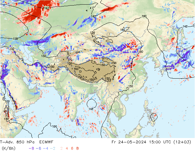 T-Adv. 850 hPa ECMWF Cu 24.05.2024 15 UTC