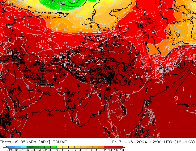 Theta-W 850hPa ECMWF ven 31.05.2024 12 UTC