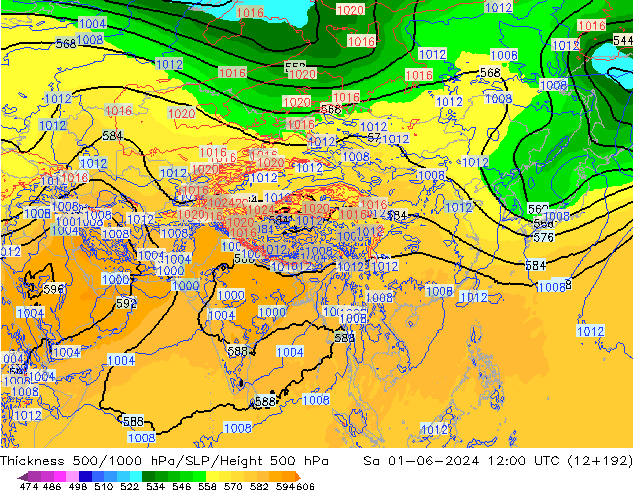 Thck 500-1000hPa ECMWF So 01.06.2024 12 UTC