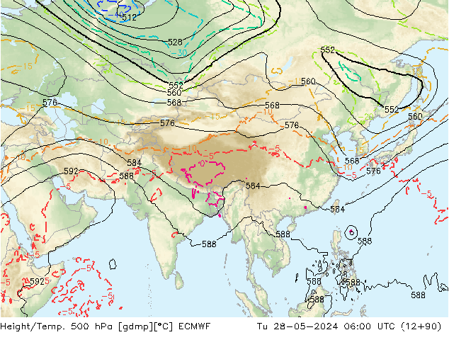 Z500/Rain (+SLP)/Z850 ECMWF  28.05.2024 06 UTC