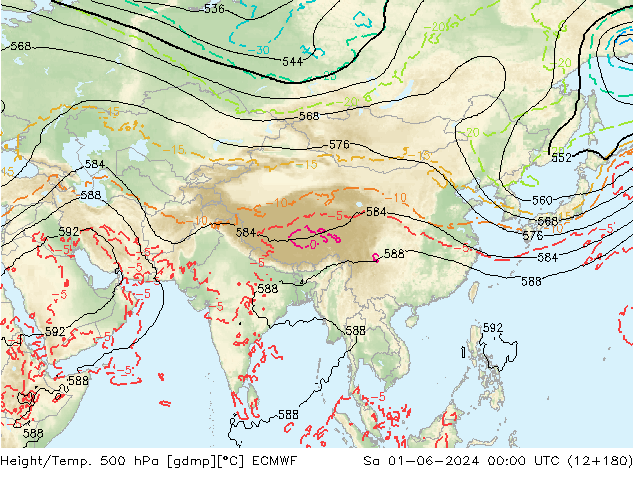 Z500/Regen(+SLP)/Z850 ECMWF za 01.06.2024 00 UTC