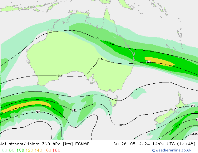 Jet stream/Height 300 hPa ECMWF Su 26.05.2024 12 UTC