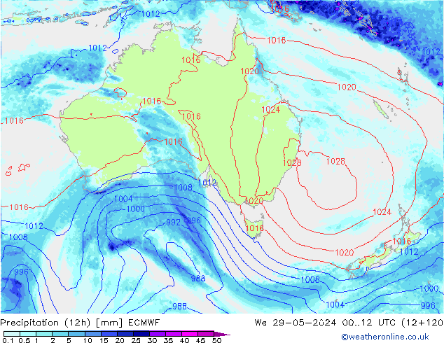 Yağış (12h) ECMWF Çar 29.05.2024 12 UTC