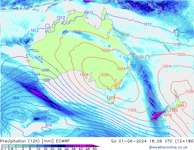 opad (12h) ECMWF so. 01.06.2024 06 UTC