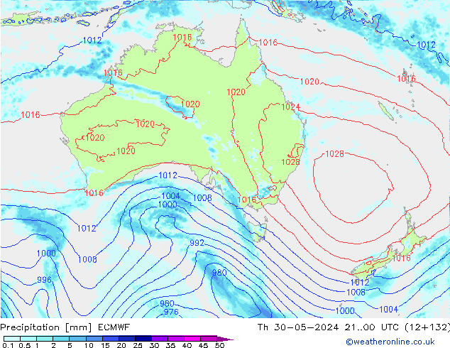 Precipitazione ECMWF gio 30.05.2024 00 UTC