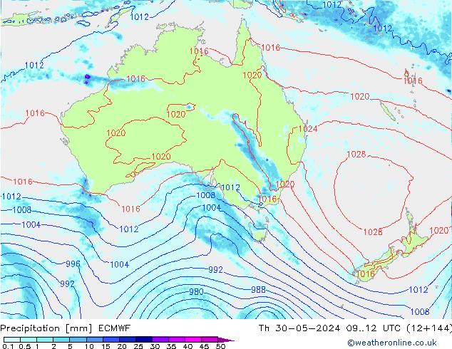 Precipitation ECMWF Th 30.05.2024 12 UTC