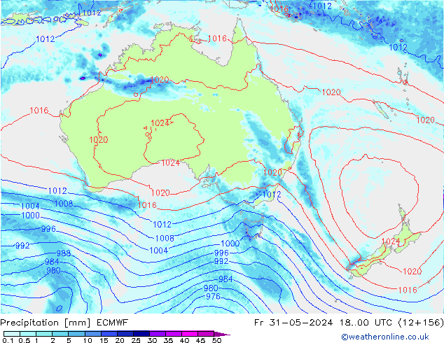 Precipitación ECMWF vie 31.05.2024 00 UTC